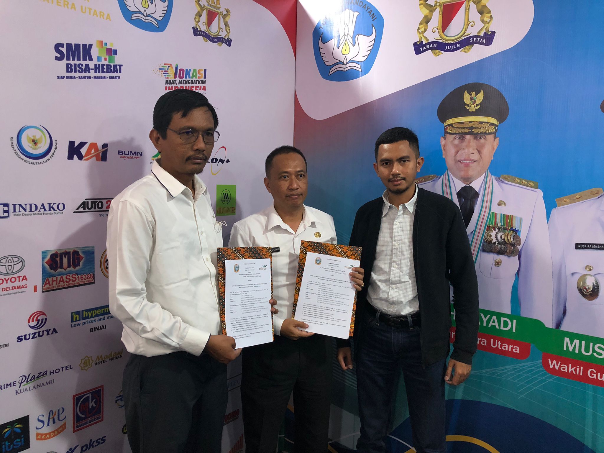 Kadis Pendidikan Sumut Saksikan SMKN SPP Rawang Asahan Tanda Tangani MoU DUDI Program Link And Macth, Bersama PT. Wilmar Padi Indonesia